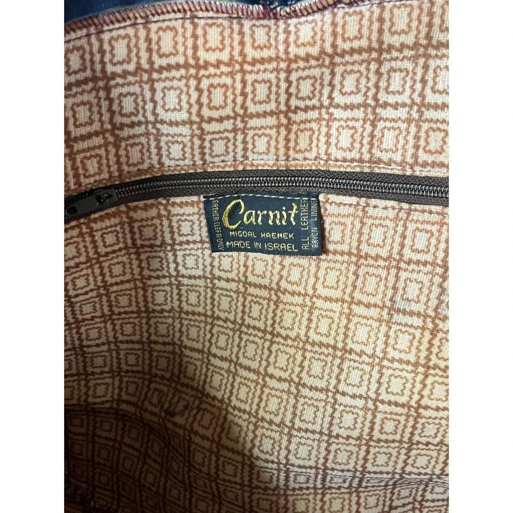 Vtg Patchwork Leather Carnit Israel Briefcase Bag Tote Kilim Southwest inspired